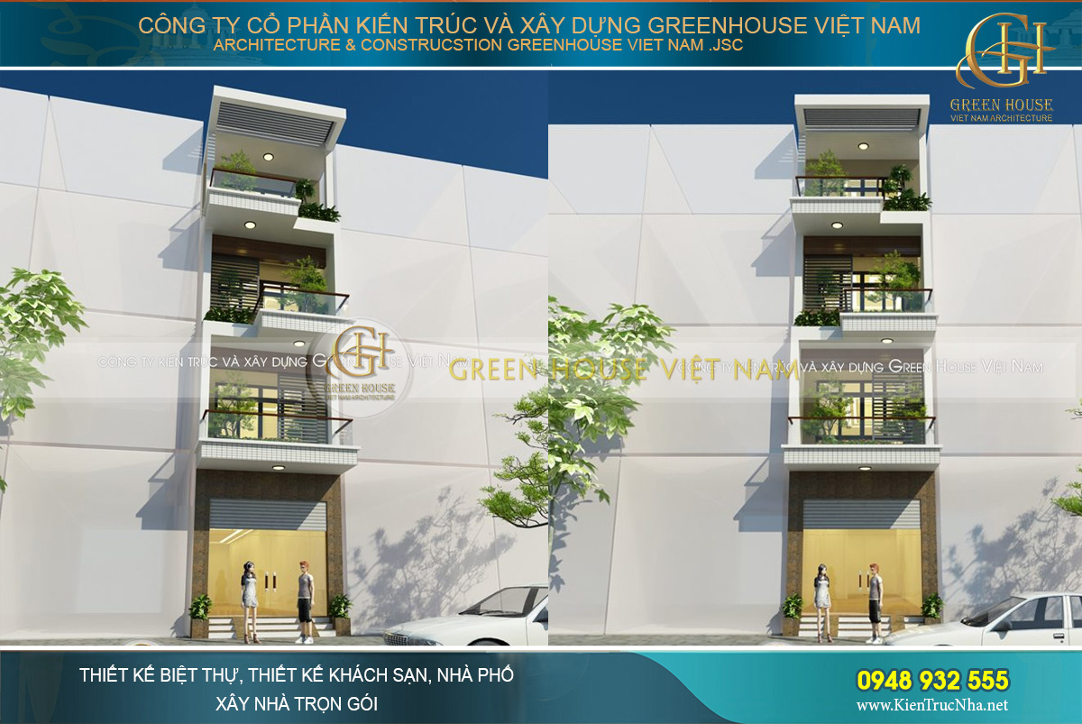 Những mẫu nhà lô phố hiện đại 4 tầng đẹp tại Hà Nội của GreenHouse VN