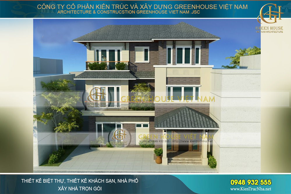 Thiết kế biệt thự hiện đại kết hợp mái Thái độc đáo và nổi bật