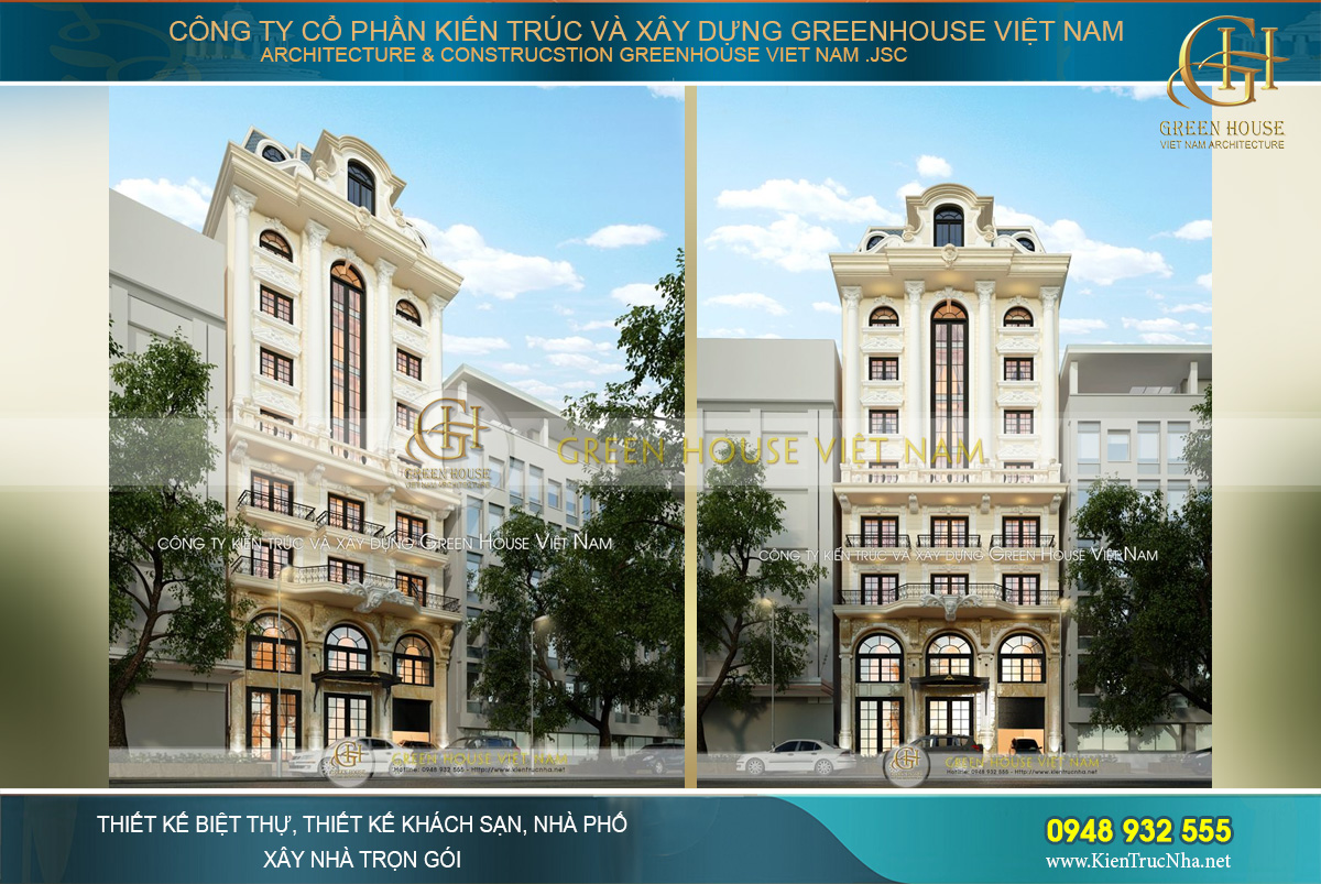 Mẫu thiết kế khách sạn phong cách tân cổ điển 4 sao lịch lãm và uy nghi tại Đà Nẵng