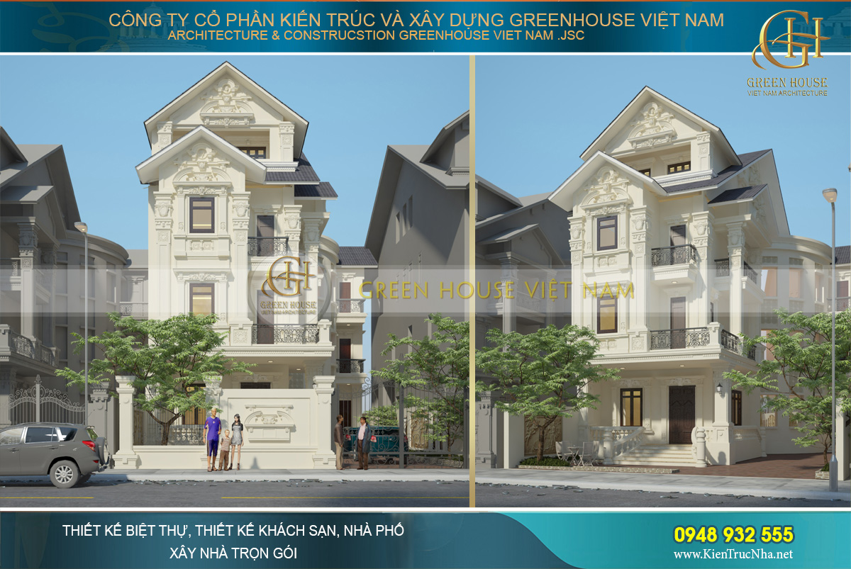 Công trình biệt thự với nước sơn trắng tinh khôi, trang nhã mà vô cùng hút mắt