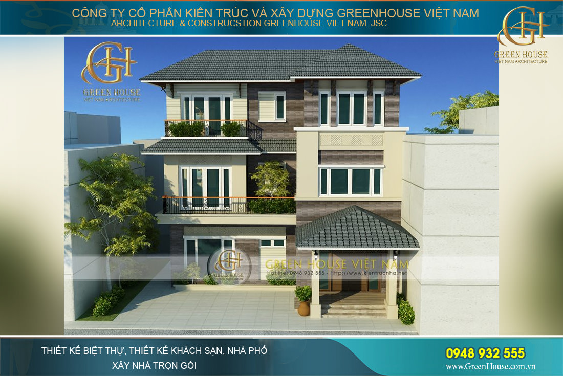 Thiết kế biệt thự hiện đại 3 tầng độc đáo, đẳng cấp tại Bắc Giang