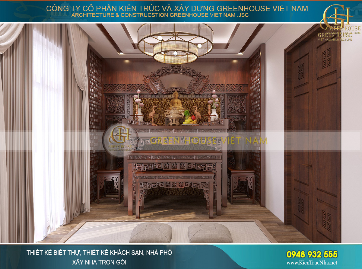 Dù với bất cứ phong cách thiết kế nào, phòng thờ vẫn luôn mang giá trị truyền thống Việt Nam