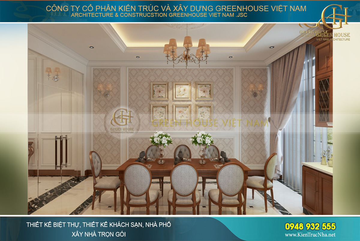 Khung cửa kính lớn mang ánh sáng vào cho căn phòng luôn rực rỡ