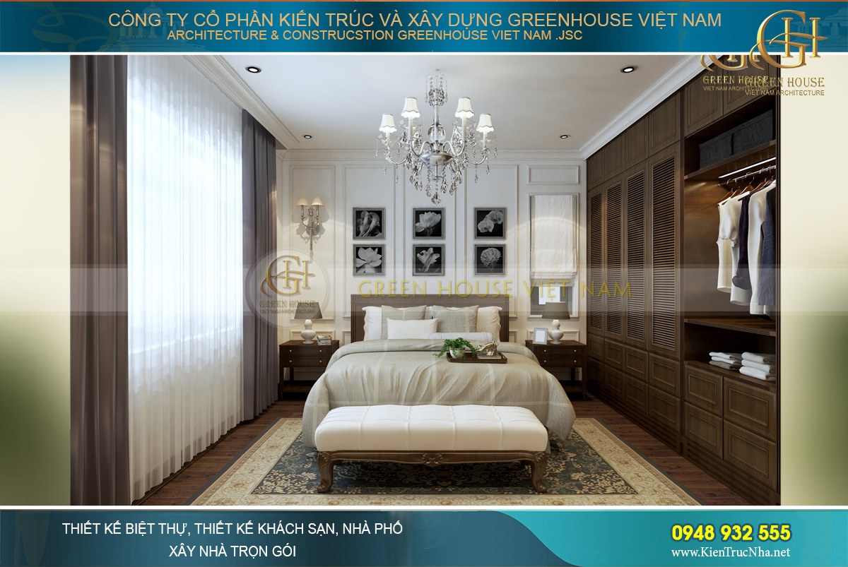 Thiết kế phòng ngủ với vẻ đẹp giao hòa của văn hóa Á Đông và tân cổ điển phương Tây