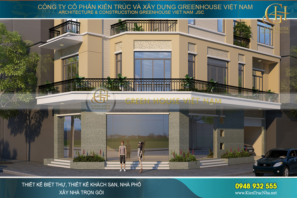 Tầng 1 với thiết kế 3 mặt tiền đáp ứng cả nhu cầu sinh hoạt lẫn nhu cầu kinh doanh của gia chủ