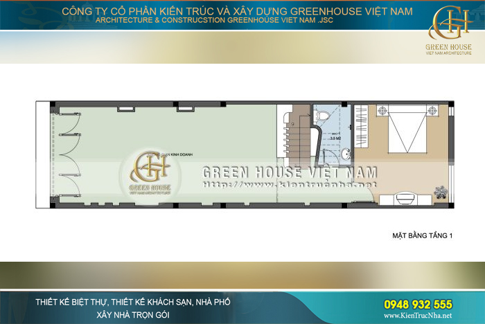 nhà ống 4 tầng kết hợp kinh doanh