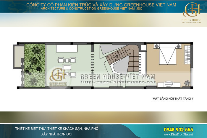 nhà ống 4 tầng kết hợp kinh doanh