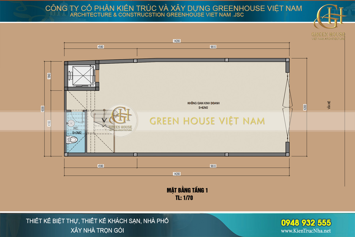 thiết kế nhà phố tân cổ điển kết hợp kinh doanh tại hà nam