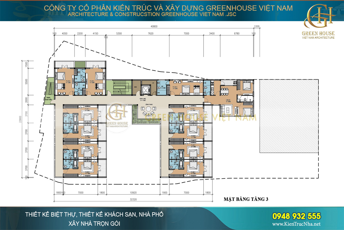 thiết kế khách sạn hiện đại 5 tầng đà lạt