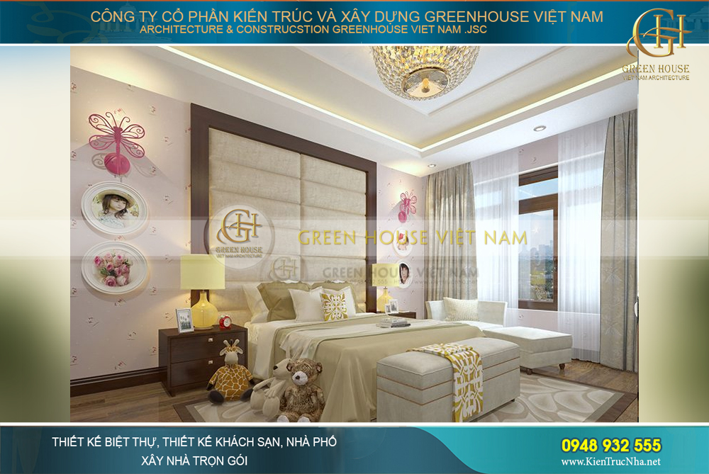 Thiết kế nội thất phòng ngủ dành cho bé gái với sắc hồng dễ thương và đáng yêu nhất