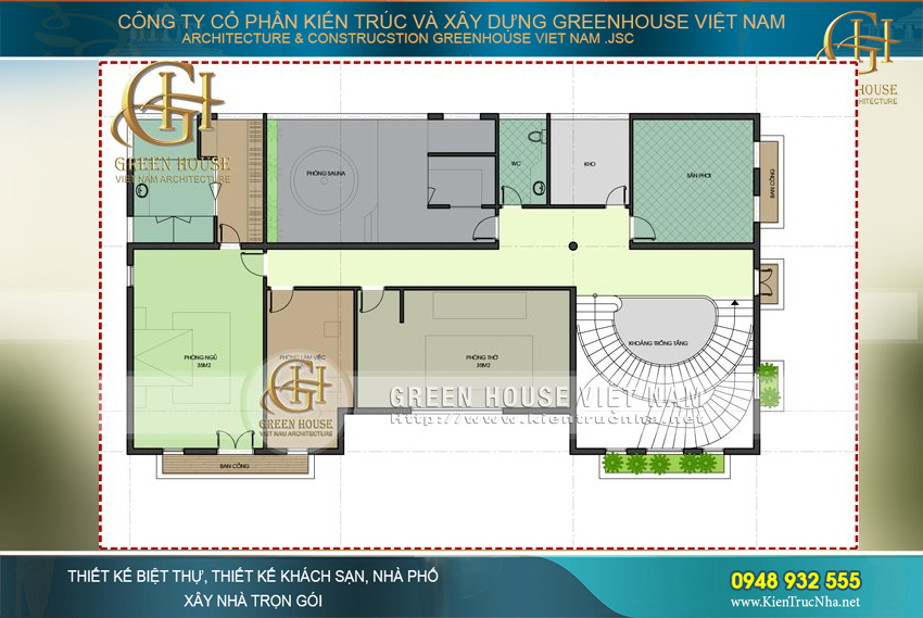 Các khu vực sinh hoạt chung của gia đình còn lại đều được thiết kế đặt tại tầng 3 của biệt thự