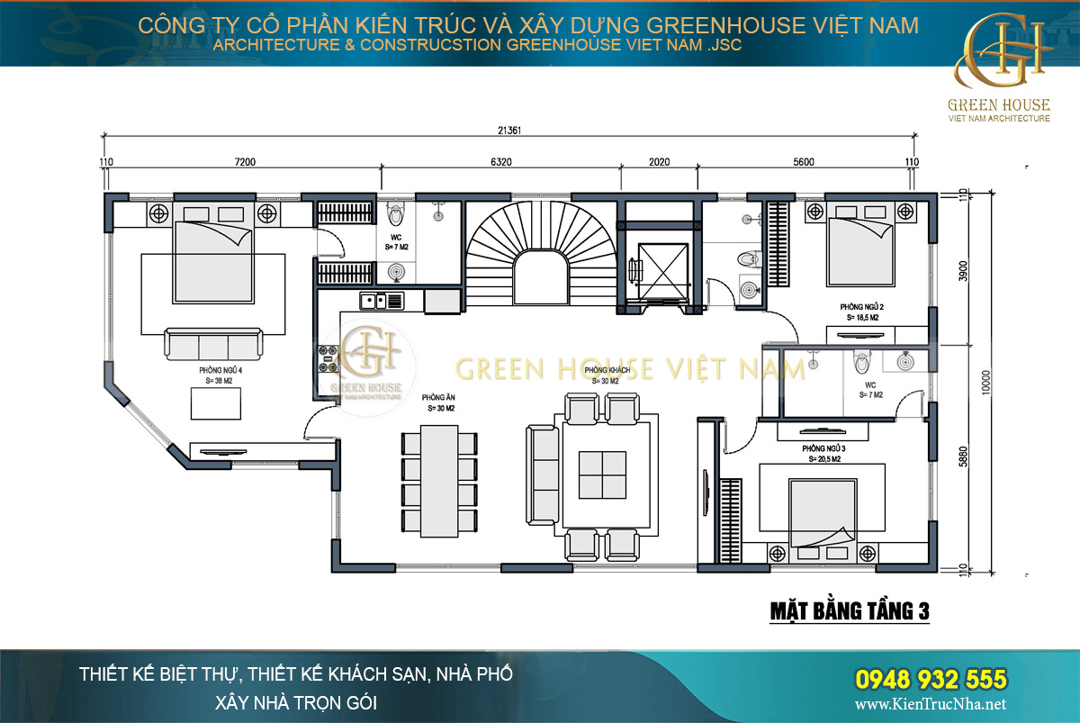 Bài trí không gian tinh tê trên tầng 3