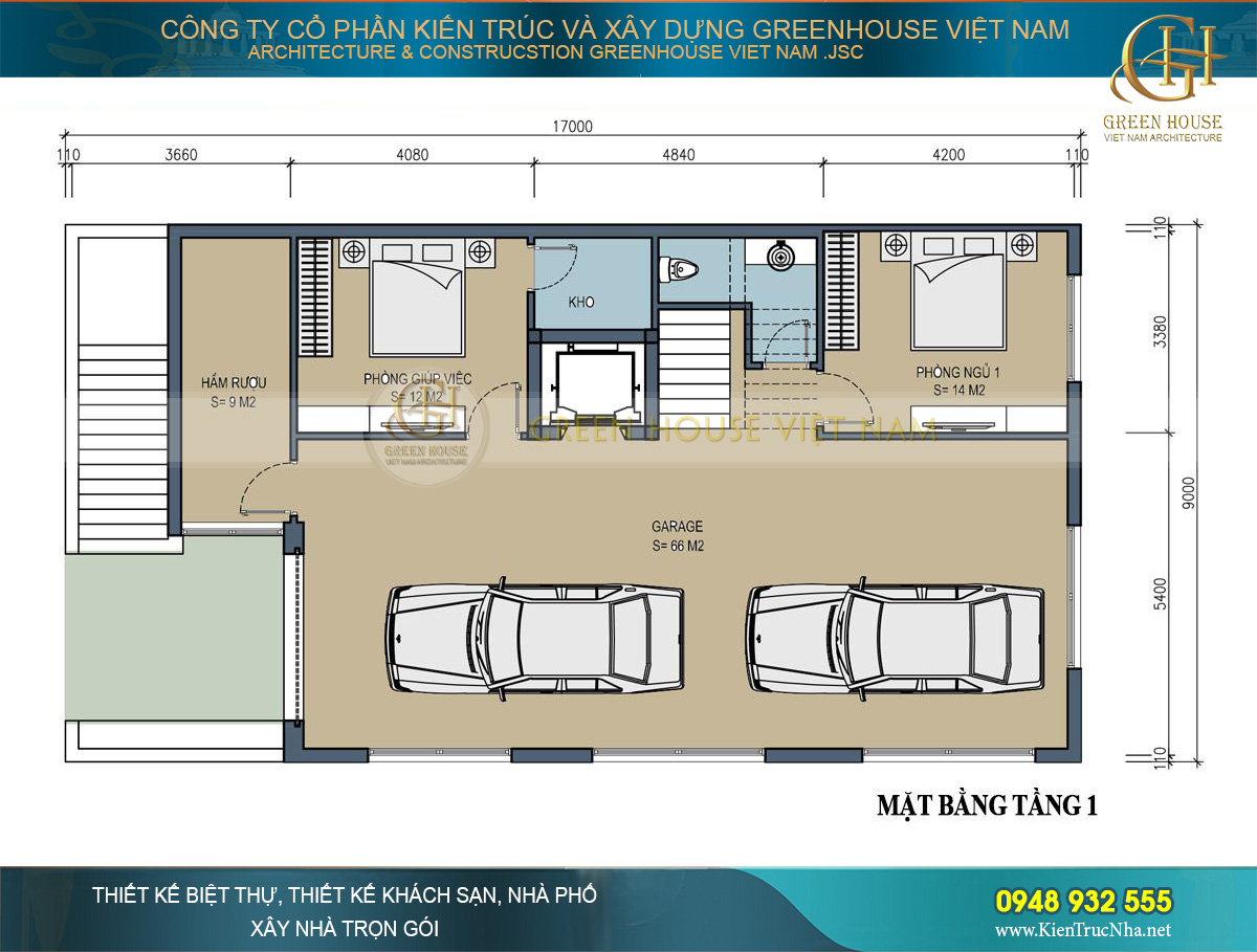 biệt thự tân cổ điển 4 tầng 150m2