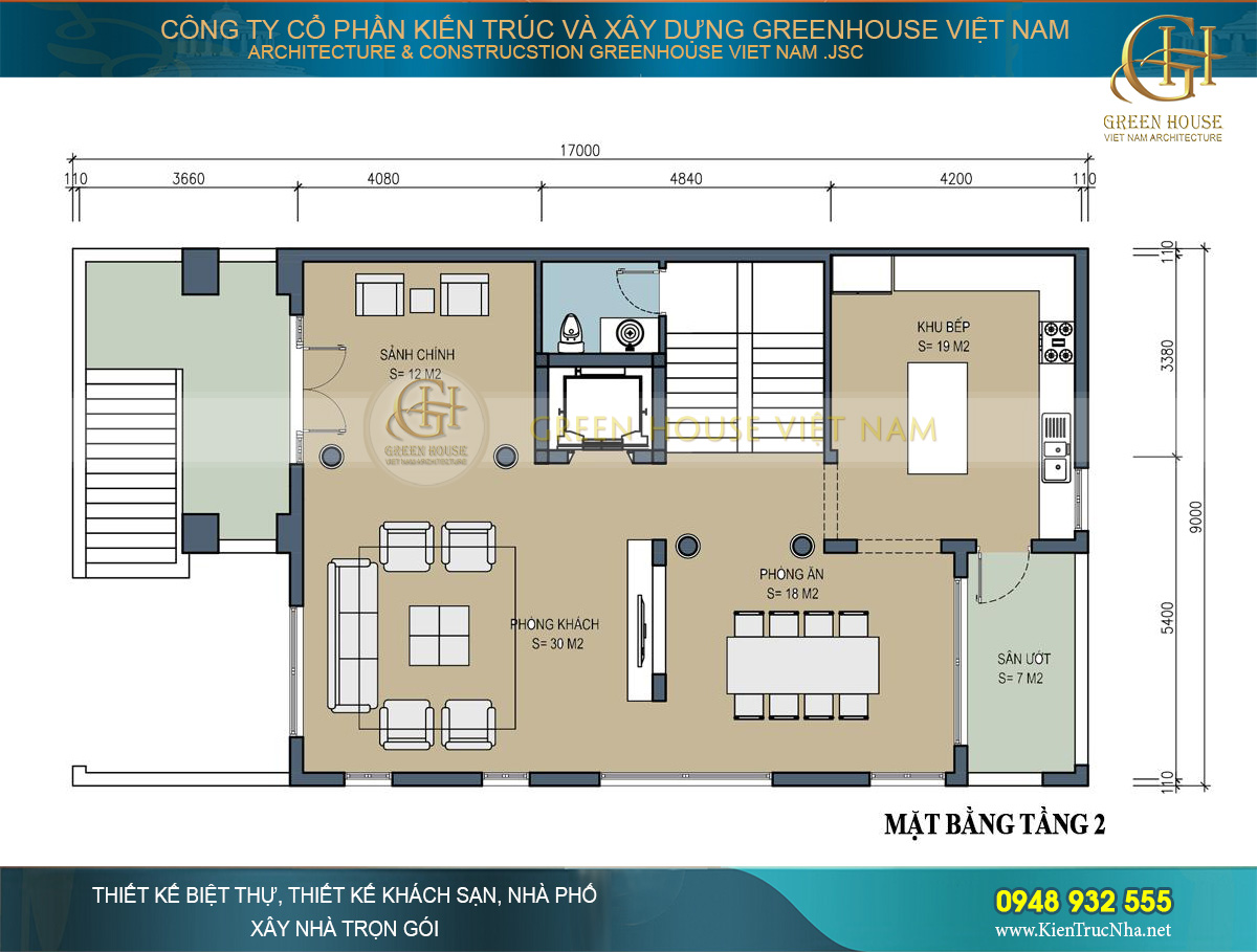 biệt thự tân cổ điển 4 tầng 150m2