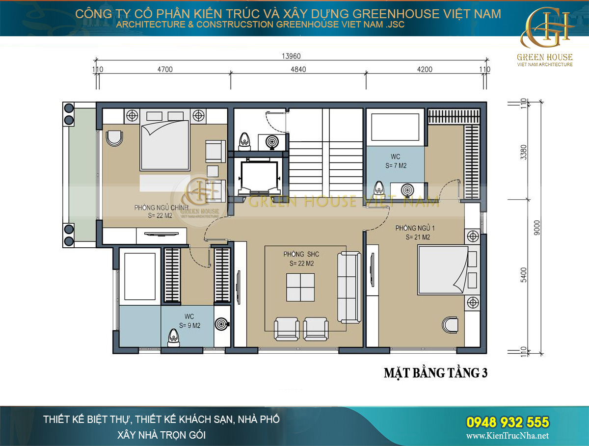 biệt thự tân cổ điển 4 tầng 150m2