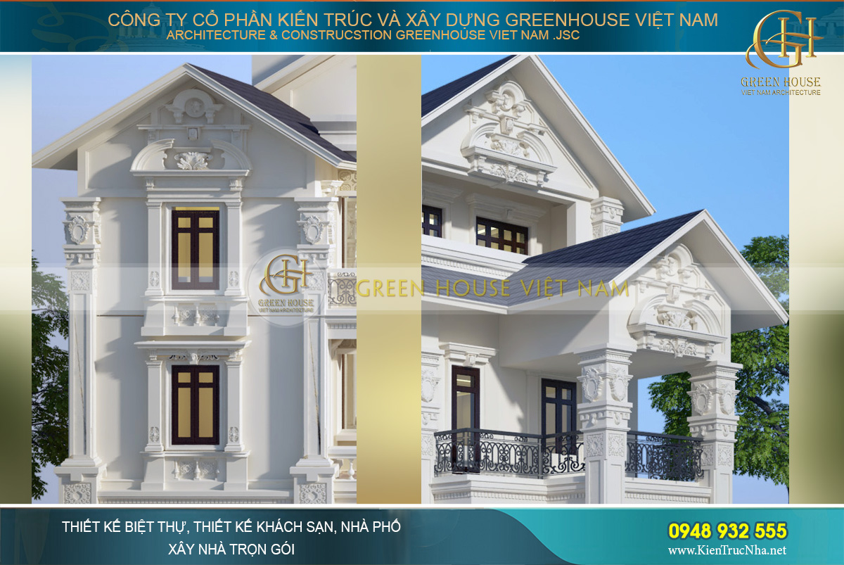 thiết kế biệt thự tân cổ điển tại thái nguyên