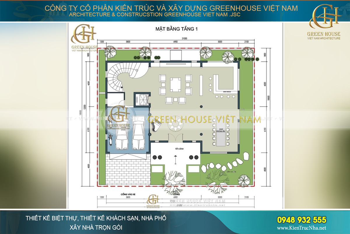 bố trí công năng sử dụng của biệt thự tân cổ điển 4 tầng