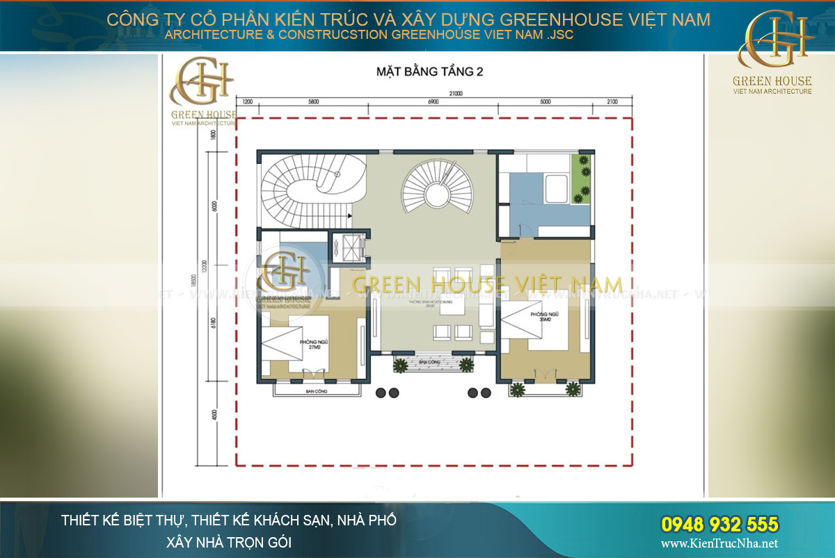 bố trí công năng sử dụng của biệt thự tân cổ điển 4 tầng