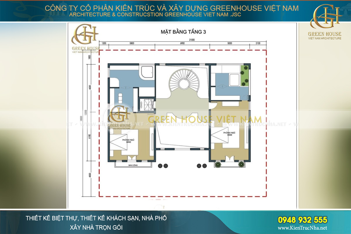 bố trí công năng sử dụng của biệt thự tân cổ điển 4 tầng