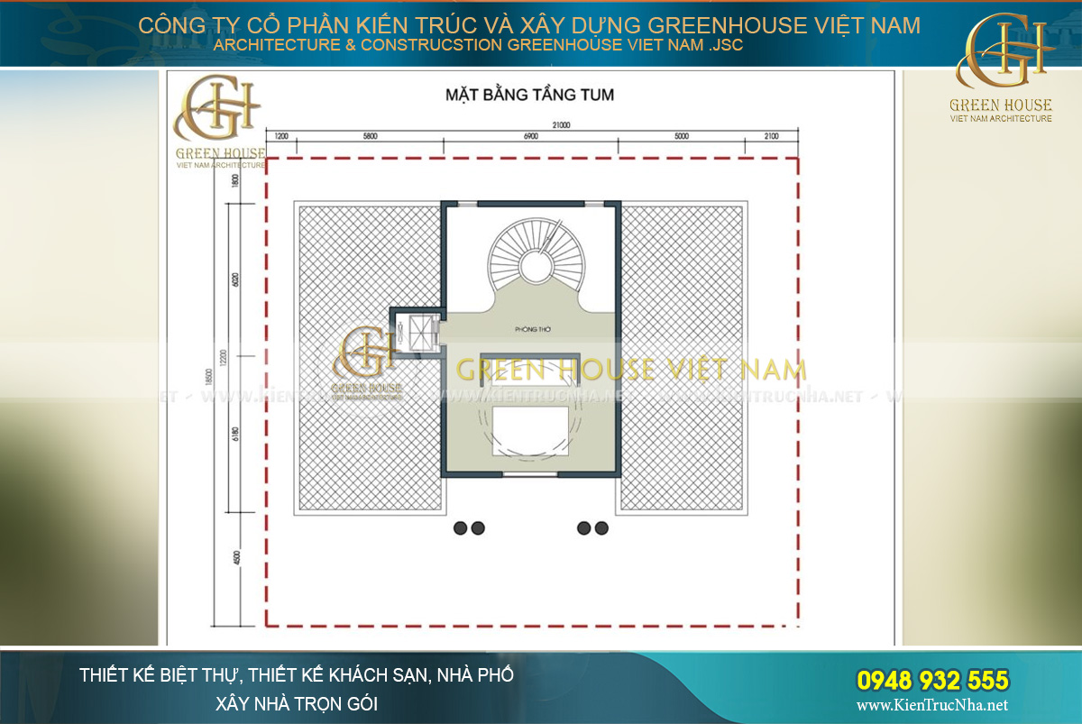 bố trí công năng sử dụng của biệt thự tân cổ điển 4 tầng