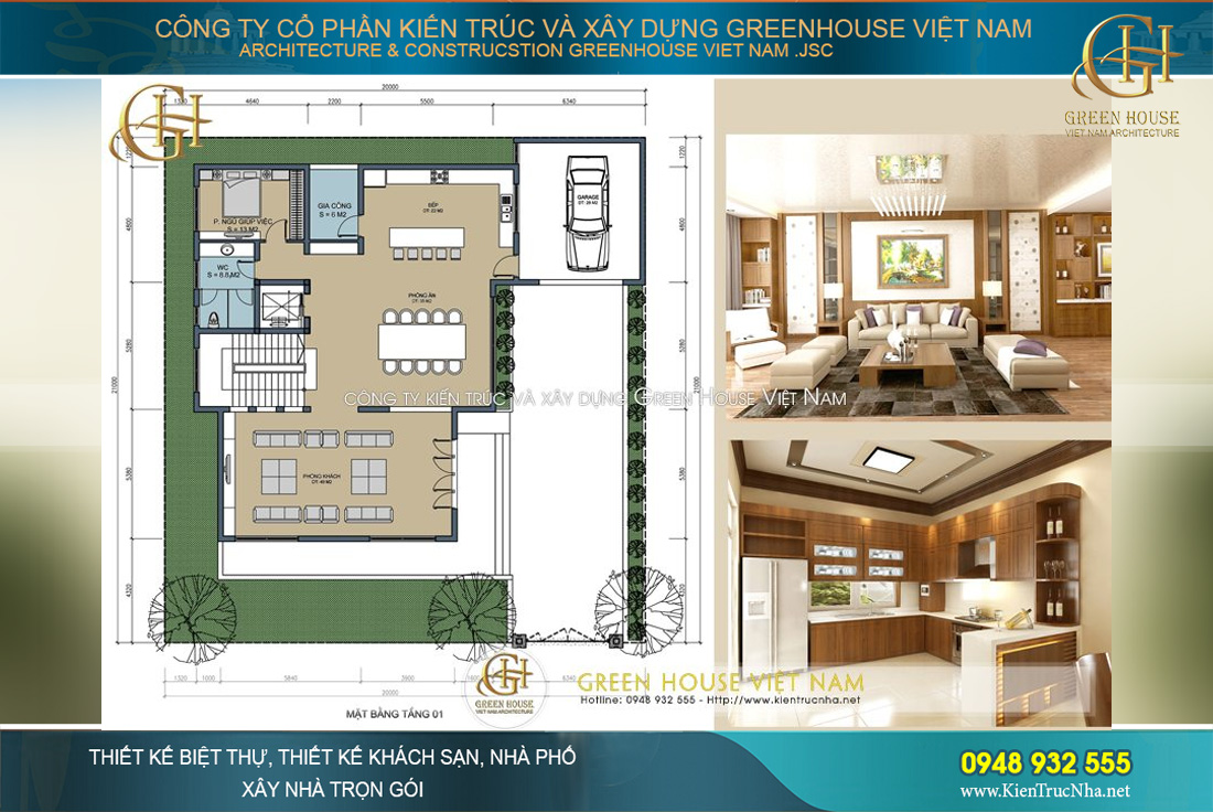 thiết kế nội thất biệt thự hiện đại 3 tầng