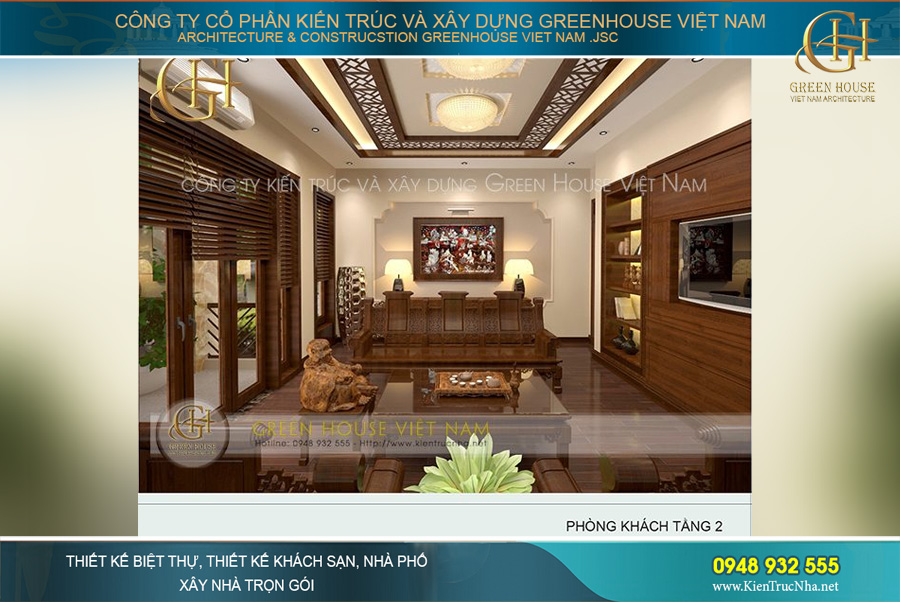 thiết kế nội thất biệt thự hiện đại phong cách Á Đông