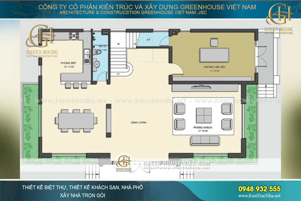 biệt thự 3 tầng 2 mặt tiền