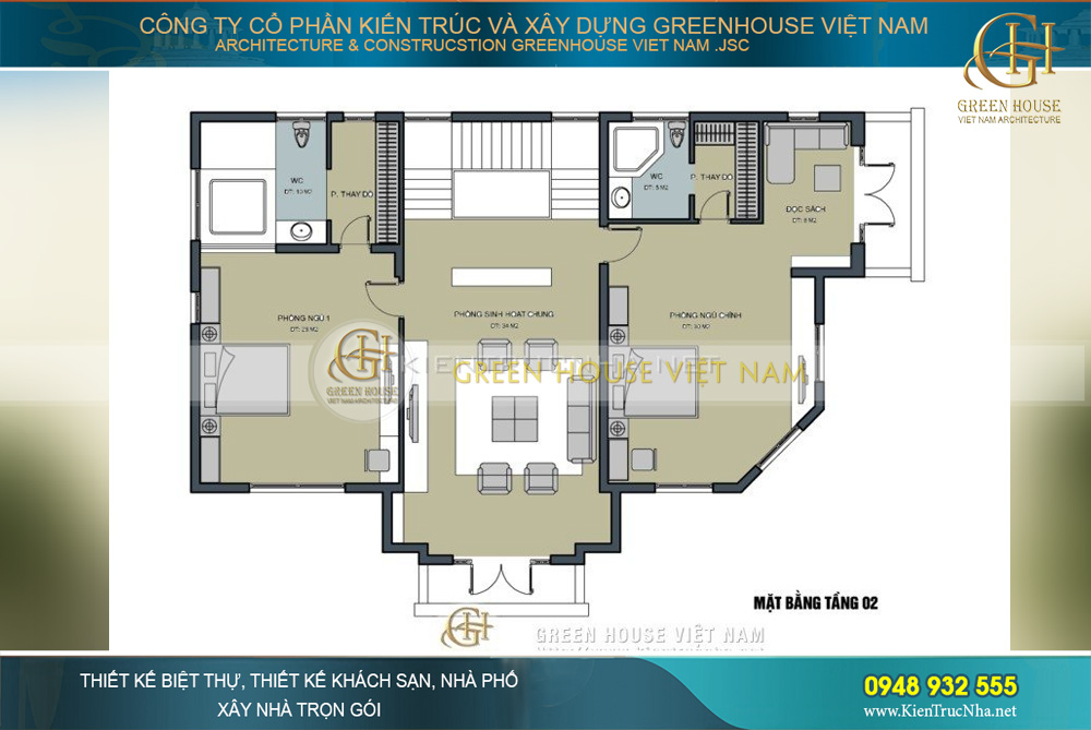 thiết kế biệt thự 3 tầng hiện đại