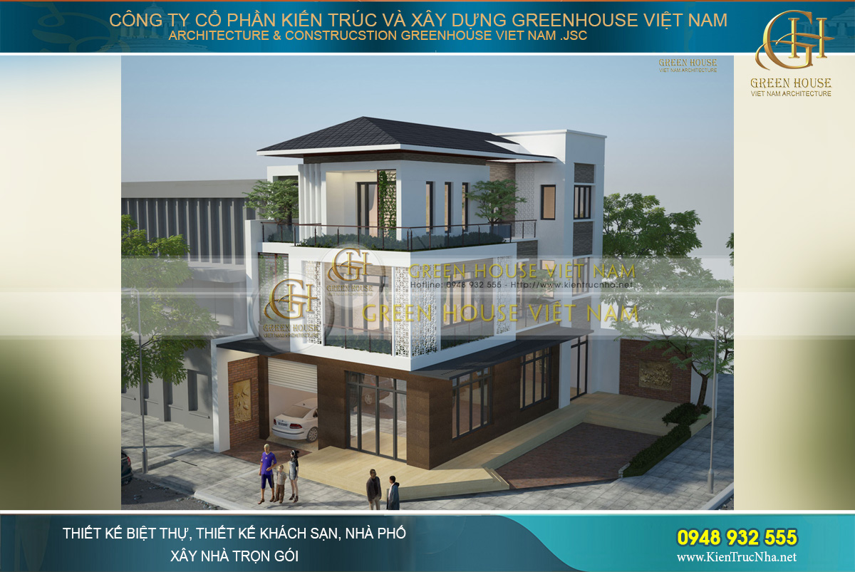 thiết kế biệt thự 3 tầng hiện đại