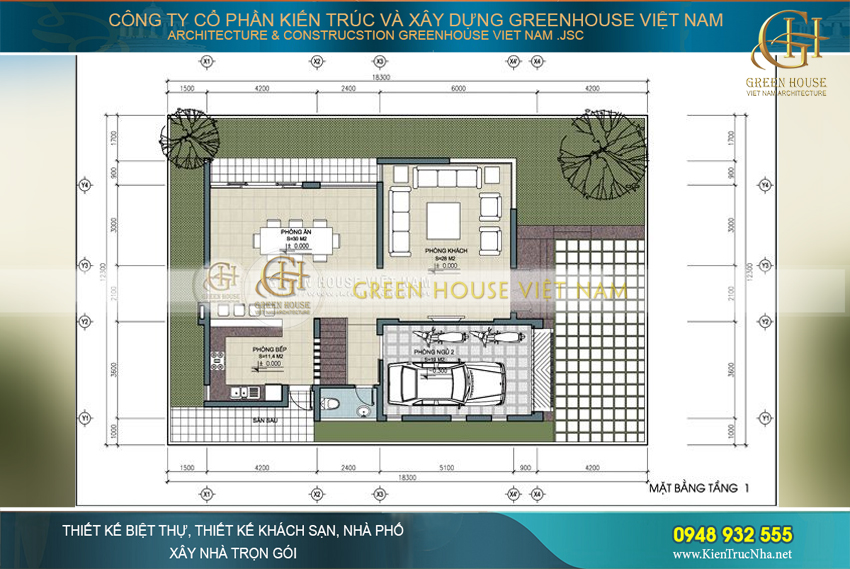 biệt thự 3 tầng hiện đại