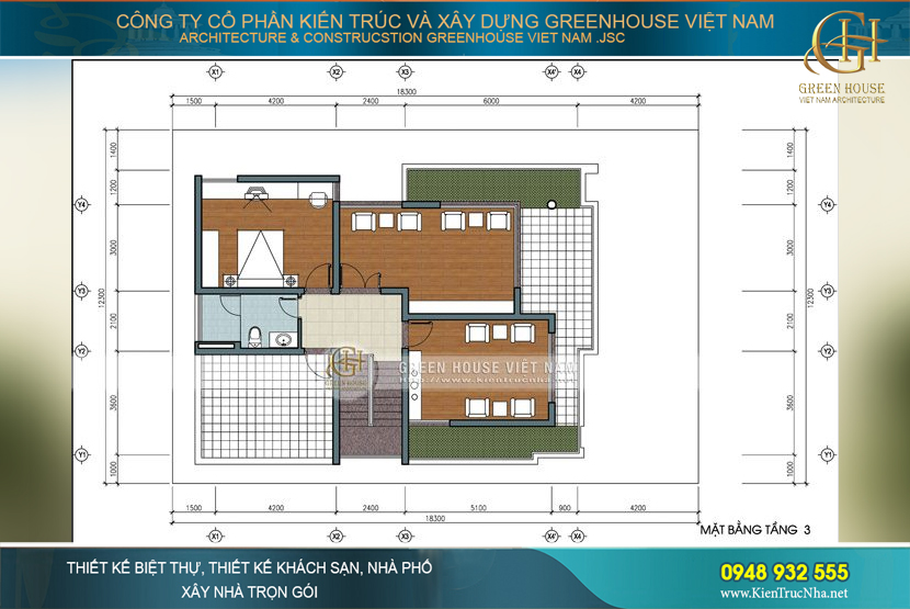 biệt thự 3 tầng hiện đại