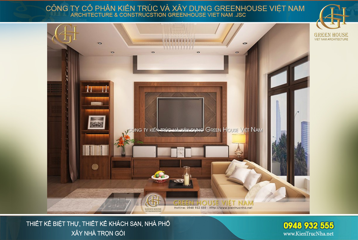 thiết kế nội thất biệt thự hiện đại phong cách Á Đông