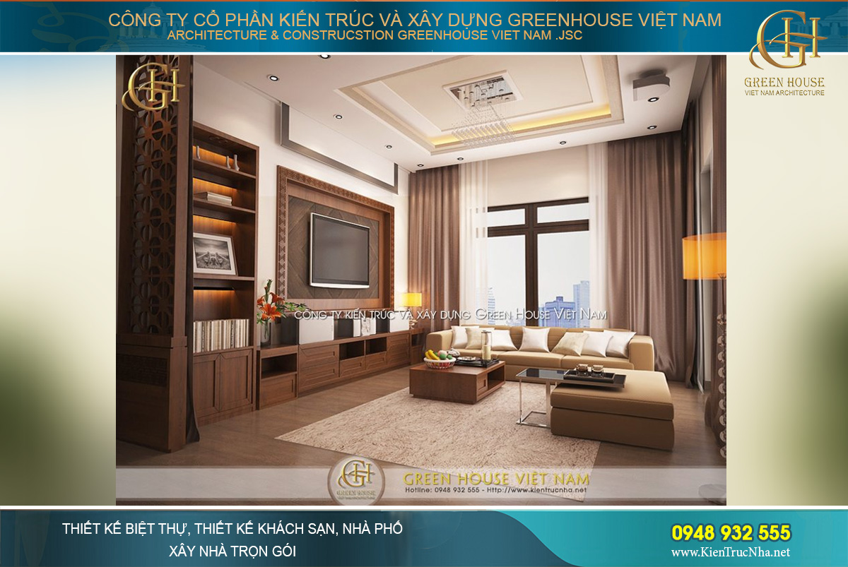 thiết kế nội thất biệt thự hiện đại phong cách Á Đông