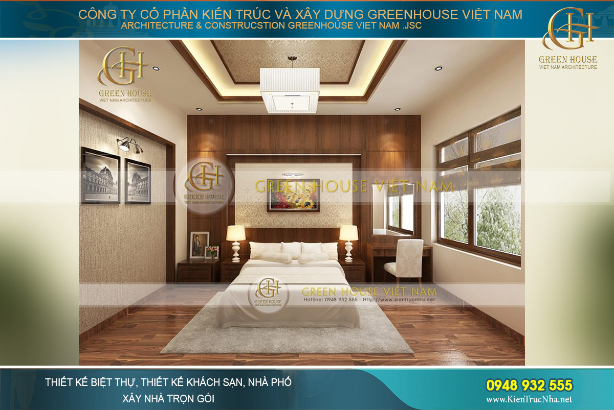 Green House Việt Nam cải tạo lại không gian phòng ngủ hiện đại trong ngôi nhà phố 5 tầng