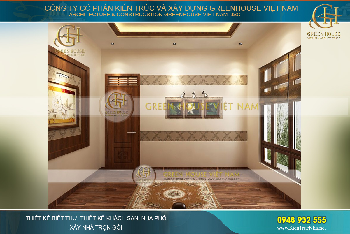 Thiết kế sơn tường nhã nhặn, thay thế những bức tường tróc sơn, ẩm mốc của không gian nhà cũ