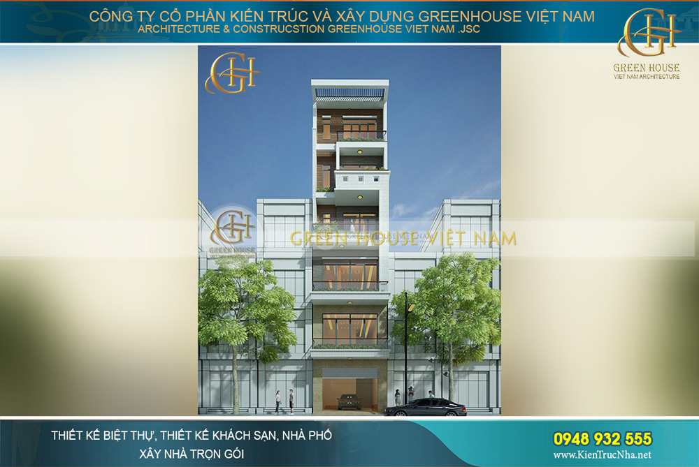 Mẫu thiết kế nhà phố 6 tầng hiện đại tại Bắc Giang – CĐT: Anh Tuấn