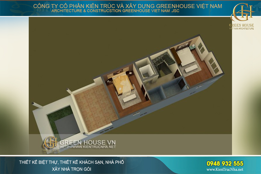 Không gian phòng ngủ của các thành viên được bài trí khoa học, đảm bảo sự riêng tư nhất định