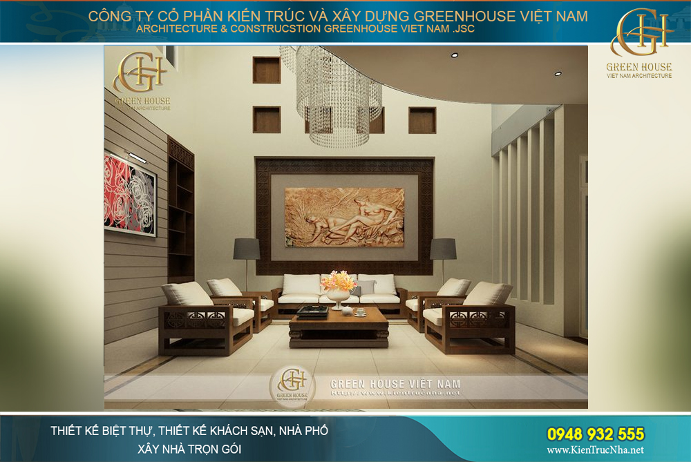 Nội thất phòng khách được trang trí nội thất khoa học, tạo sự trang nhã và cảm giác thoải mái cho gia đình khi quây quần bên nhau