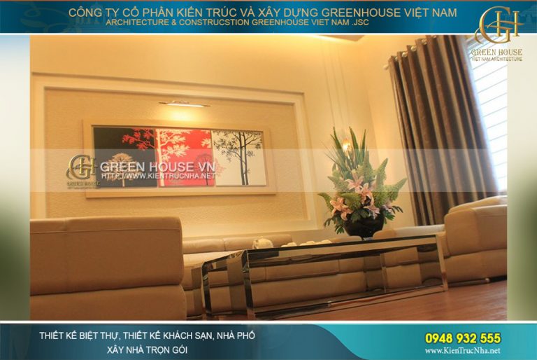 Không gian phòng khách hiện đại, nội thất được sử dụng và tuyển chọn kĩ càng về chất lượng