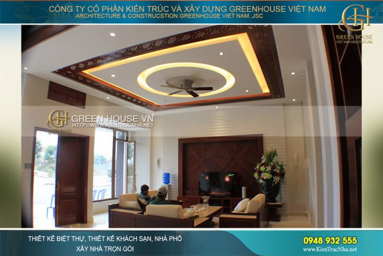 Toàn cảnh không gian phòng khách sang trọng, kiếm trúc thanh thoát trong ngôi nhà phố