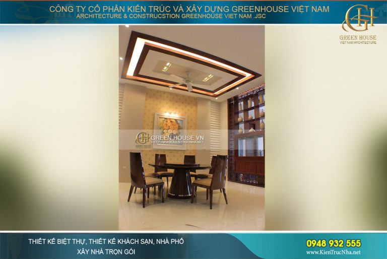 Thiết kế bàn ăn dạng bàn tròn có đế xoay để tiện lợi cho gia đình nhiều thành viên
