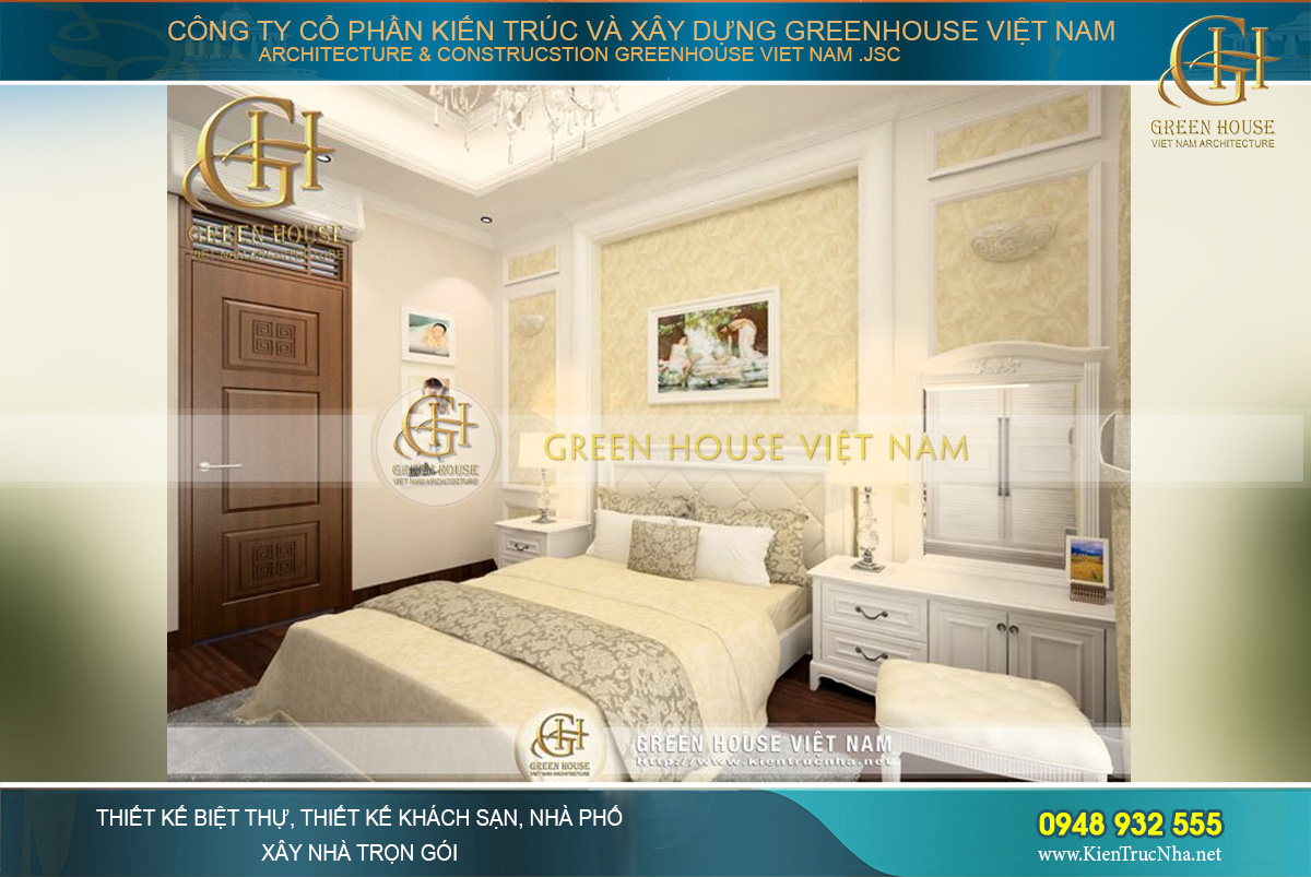 Thiết kế không gian phòng ngủ với hai gam màu trầm sáng đối lập, tạo vẻ đẹp cuốn hút riêng