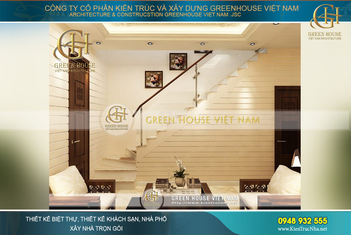 Phòng khách nhỏ giúp anh Kiên có những cuộc trò chuyện hay tiếp đối tác nhanh mà vẫn có sự sang trọng và thân thiết cần thiết