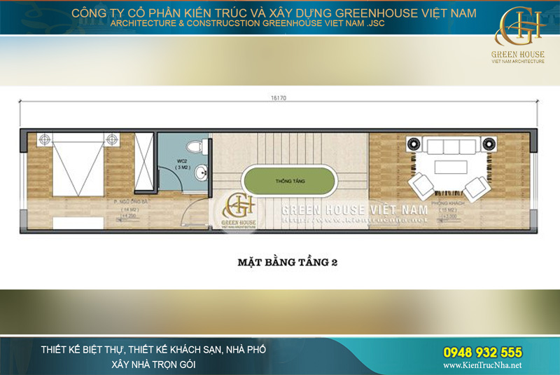 Thiết kế thông tầng thông minh và tinh tế, đảm bảo sự an toàn và lối đi rộng rãi khi di chuyển