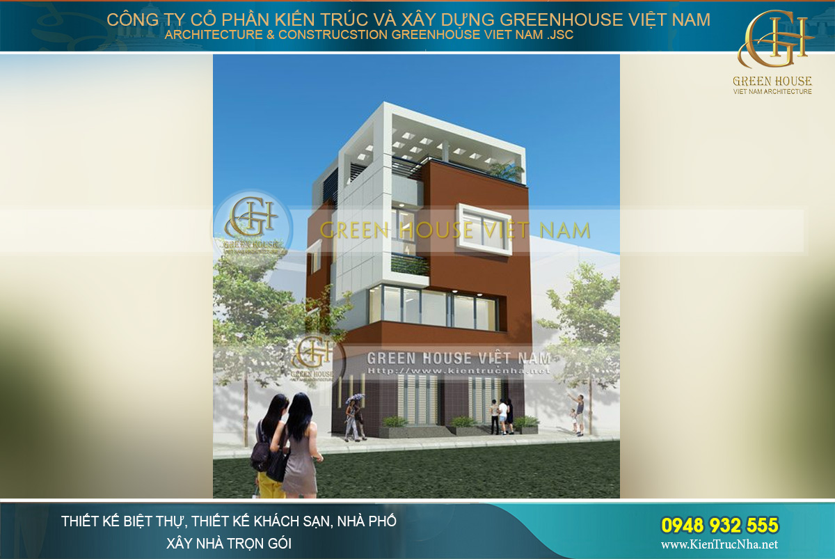 Tổng quan kiến trúc mặt tiền thời thượng, hiện đại của ngôi nhà ống 4 tầng tại Hải Phòng