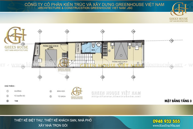Phòng ngủ của các con được thiết kế theo yêu cầu, thể hiện được cá tính riêng của từng người