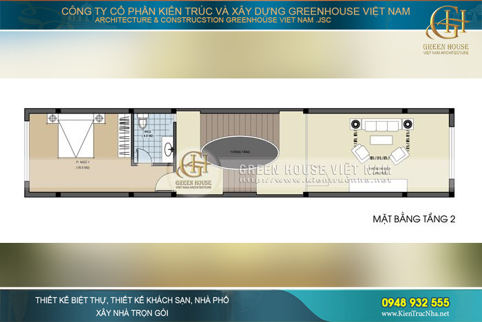 Thiết kế thông tầng thông minh và khoa học đảm bảo sự thông thoáng cho kiến trúc nhà ống