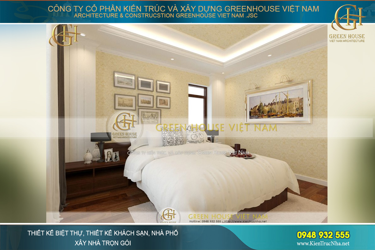 Không gian phòng ngủ thứ hai được thay đổi hoàn toàn về cách bài trí kiến trúc nội thất với màu sáng chiếm chủ đạo, khiến phòng ngủ này trở nên nhẹ nhàng và tinh tế hơn