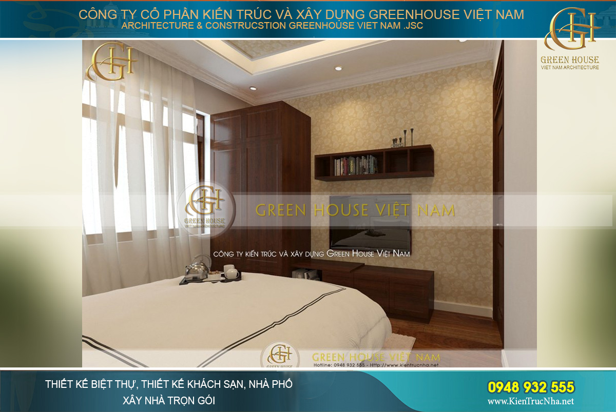 Thiết kế đơn giản nhưng vô cùng tiện nghi của nội thất phòng ngủ nhà phố