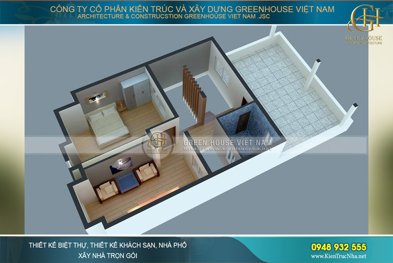 Thiết kế đầy đủ không gian sinh hoạt trong ngôi nhà ống 3 tầng diện tích 65m2